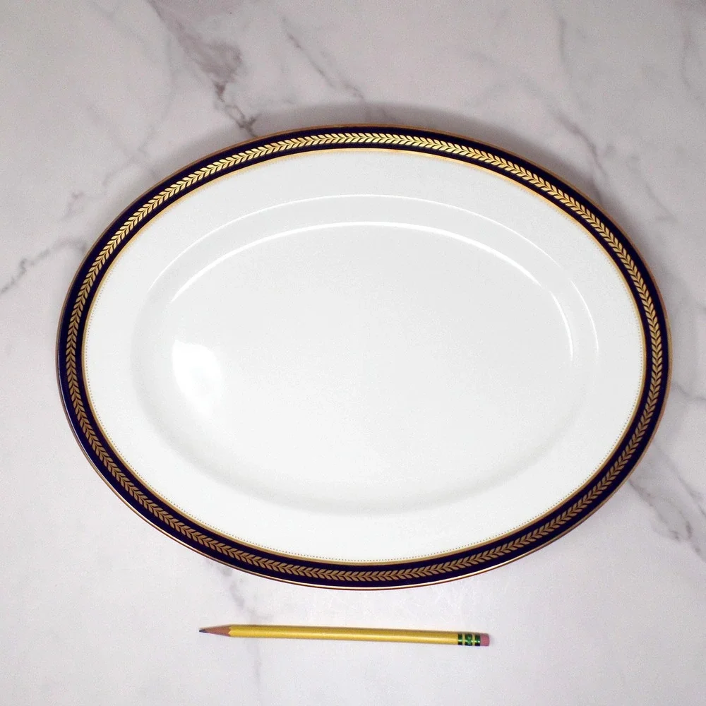 Vintage Coalport Bone China Blue Wheat Large 15 1/2